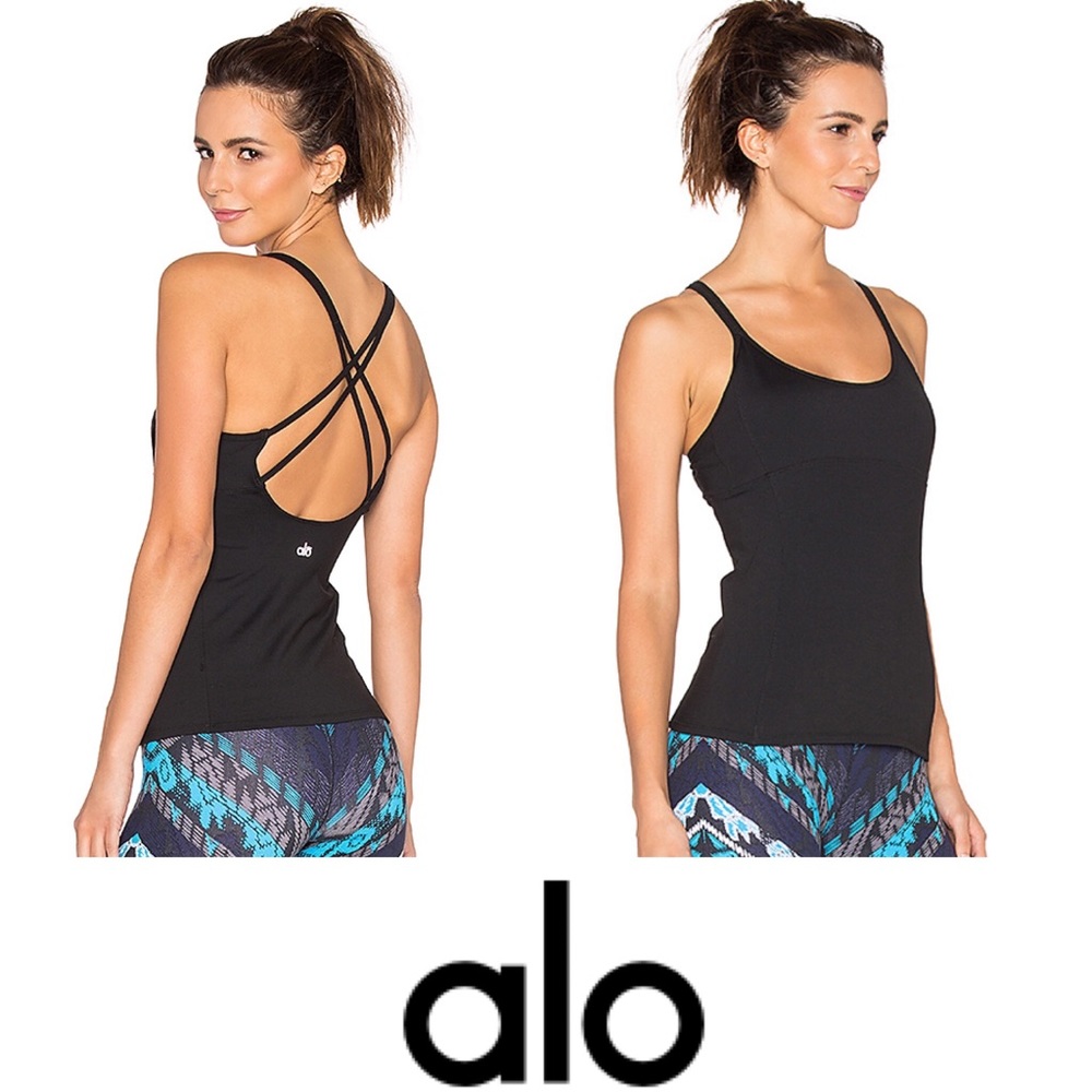 ALO Yoga Lotus Bra Tank in Black ✨NEW✨
